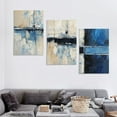 thumbnail image 4 of Shangniulu Abstract Canvas Wall Art Modern Geometric Art Paintings Blue Blocks and Lines Painted on Cream Background Elegantly Framed Artwork Pictures for Living Room Bedroom Wall Decor, 4 of 4