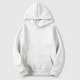 thumbnail image 4 of nerohusy Men Hoodies Y2k Basic Hoodies Unisex Oversized Fleece Hooded Sweatshirt Solid Casual Long Sleeve Pullover Plain Sweater White,XXL, 4 of 7