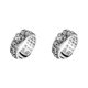 thumbnail image 3 of Guardurnaity Anillo abierto Vintage portátil para hombre, ceremonia de boda, fiesta, banquete, hip hop, anillos, joyería, decoración de mano, Plata 2piezas, 3 of 6