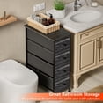 thumbnail image 2 of Narrow Dresser Storage Tower with 4 Drawers, Slim Dresser Chest of Drawers with Steel Frame, Wood Top, Golden Knobs, for Bedroom, Bathroom, Small Spaces, Laundry, Closet,, 2 of 14