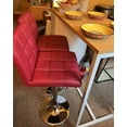 thumbnail image 2 of Leopard Adjustable Swivel Kitchen Dining Floor Bar Stool,Set of 2,Red, 2 of 5