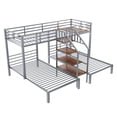 thumbnail image 5 of Metal Twin Over Twin & Twin Bunk Bed, Triple Bunk Bed with Storage Staircase - Modern Space Saving Triple Bunk Bed for Small Space, Guest Room, Silver, 5 of 16