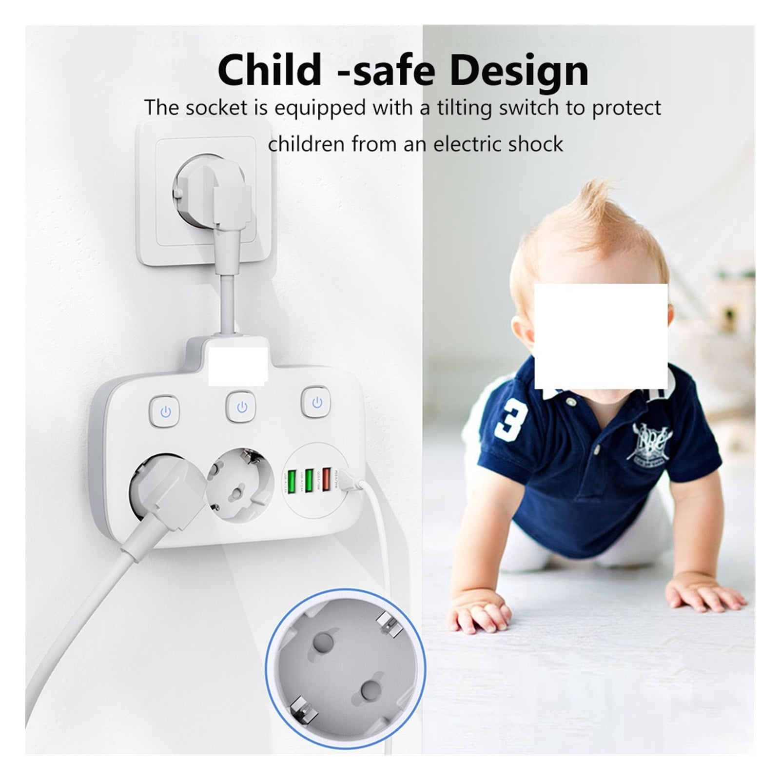 Power Strip Multiple 4 USB Output Electrical Socket With Extension Wire Surge Protector Home Adapter