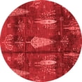 thumbnail image 1 of Ahgly Company Machine Washable Indoor Round Abstract Red Modern Area Rugs, 8' Round, 1 of 4