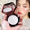 thumbnail image 2 of Diamond Highlighter Facial Bronzer Palette Platinum Shimmer Face Contour Powder Flash Body Base Illuminator - Water Light Makeup, 2 of 4