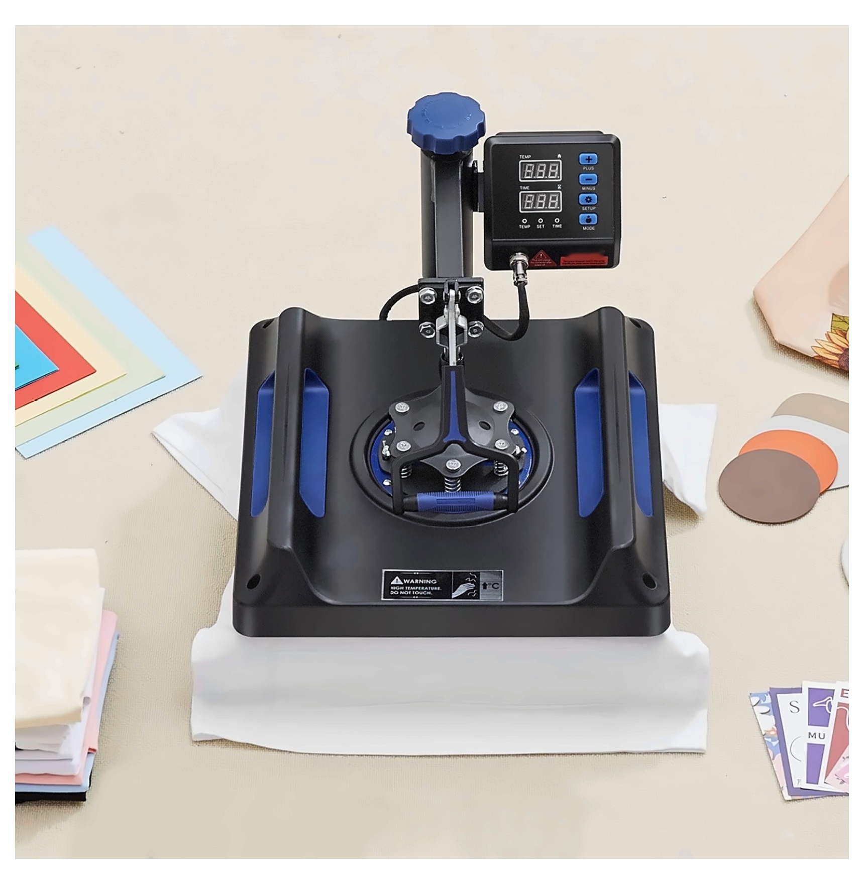Heat Press Machine 15x15 inch 8 in 1 Sublimation Machine - Digital Control, Swing Away, for T-Shirts, Mugs, Hats