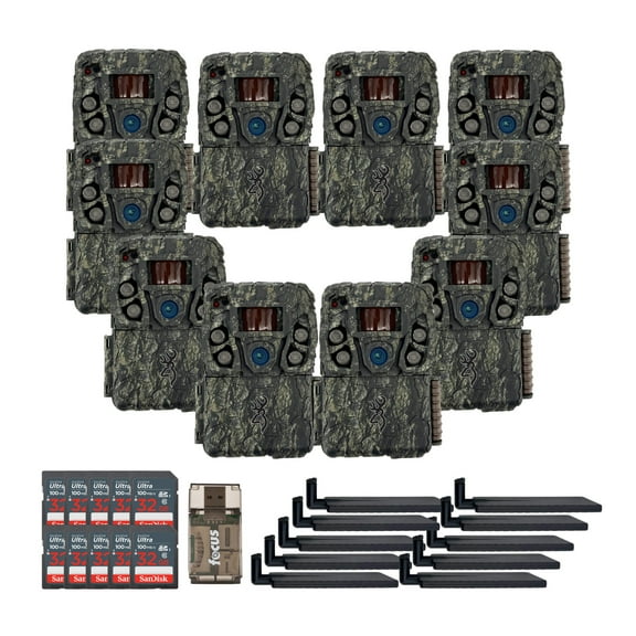 Browning Trail Cameras - Defender Wireless Vision Pro HD AI 46MP (10-Pack) Bundle with 10x 32GB Memory Card and Card Reader