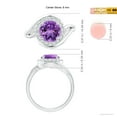 thumbnail image 4 of ANGARA Natural 1.7 ct Amethyst Bypass Engagement Ring with Diamond Halo in 14K White Gold for Women (Size-8mm) | February Birthstone, Anniversary, Jewelry Gift for Women | Natural Amethyst Ring, 4 of 8