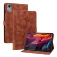 thumbnail image 2 of FJLBDE Case for Lenovo Tab Idea 11 / Lenovo Xiaoxin Pad 11 2025, Embossed Flower PU Leather Flip Wallet Folio Stand Cover, Brown, 2 of 7