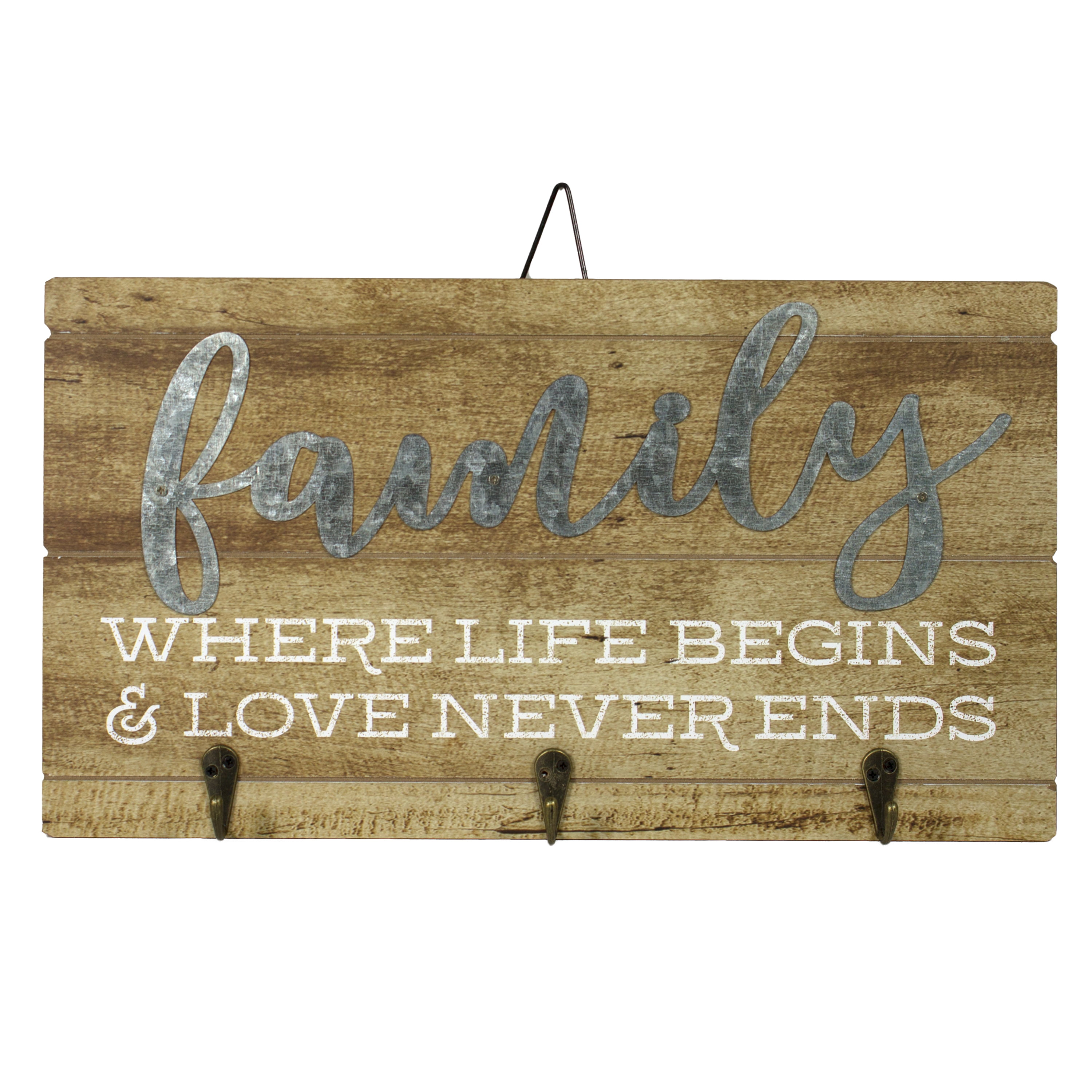 Geeignet Rustic Wood Sign Family Quotes Wall Art Family Where Life Begins and Love Never Ends Home Wall Hanging Sign 13 x 6 Inch 