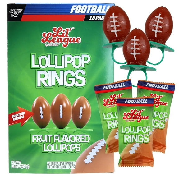 Needzo Party Suckers Candy Lollipop Rings, 8.82 Oz, 18 Count Box