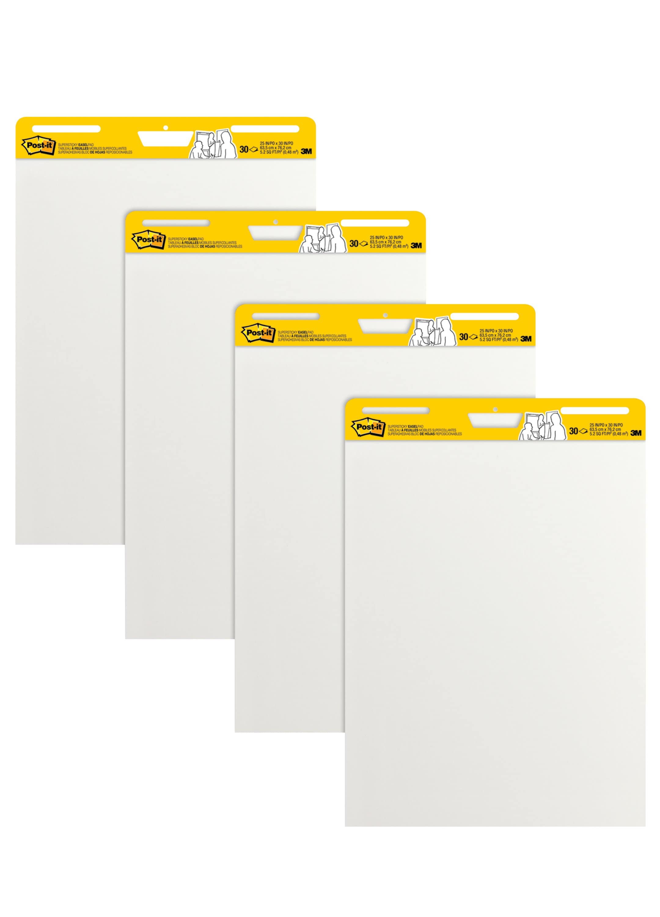 30-Sheet Pads/Carton 6 PACK Post-it Self-Stick Easel Pads 25 x 30 White 