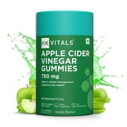 HealthKart HK VITALS Apple Cider Vinegar Gummies 750 mg, No Added Sugar, for Weight Management & Gut Health, Supports Digestion, Green Apple Flavour, 60 Gummies