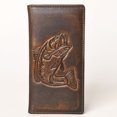 thumbnail image 2 of AMERICAN TANNER Genuine Leather Hand Burnished Long Bifold Wallet For Men Women H7 X W3.5 X D0.5, 2 of 5