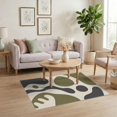 thumbnail image 3 of ODIKA 4'x6' Washable Area Rug Pet Friendly, Non-Shedding Olive and Charcoal Abstract Waves Modern Flowing Shapes Design for Bedroom, Reading Nook, 3 of 7