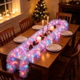 thumbnail image 5 of 16.4 ft Christmas Tinsel Garland with Light, Multicolor, Pastel Christmas Candy Decorations Prelit Tinsel Garland Battery Operated 50 LED Hanging for New Year Party Decor, 5 of 7
