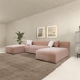 thumbnail image 2 of Aurelia Mid-Century Modern U-Shape Peach Chenille Corner Sectional Sofa, 2 of 6