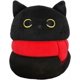 thumbnail image 1 of Black Cat with Scarf Stuffed Animal Plush Toy Creative Cat Shape Soft Pillow Toys Gifts Cute Dolls for Girlfriend Kids Baby Girls, 22cm/8.6in, 1 of 4