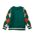 thumbnail image 3 of Checkered Cardigan Kids Toddler Girl School Clothes Button Down Knit Sweaters Children Light Weight Jacket Green 3 Years, 3 of 6