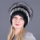 thumbnail image 1 of Gorro de piel de conejo para otoño e invierno, gorro de piel para mujer, gorro de lana de punto cálido de imitación de piel de zorro, gorro para mujer, 1 of 5