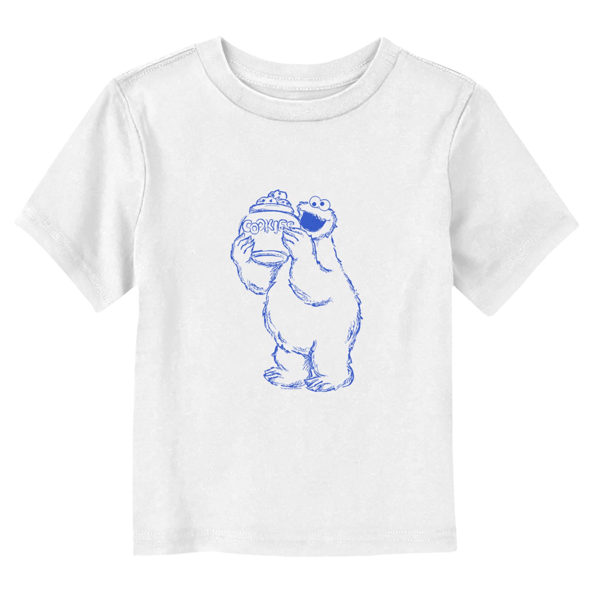 Toddler's Sesame Street Cookie Monster Blue Sketch Graphic T-Shirt