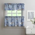 thumbnail image 2 of Tropical Sailboat and Coast Polyester Kitchen Curtain Set, 3PCS 27.5x24 Inch Panels with Valance for Hawaiian Inspired Decor, 2 of 6