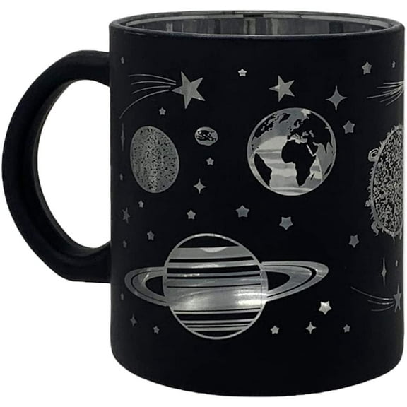 Silver Galaxy Metallic Glass Coffee Mug - 16oz