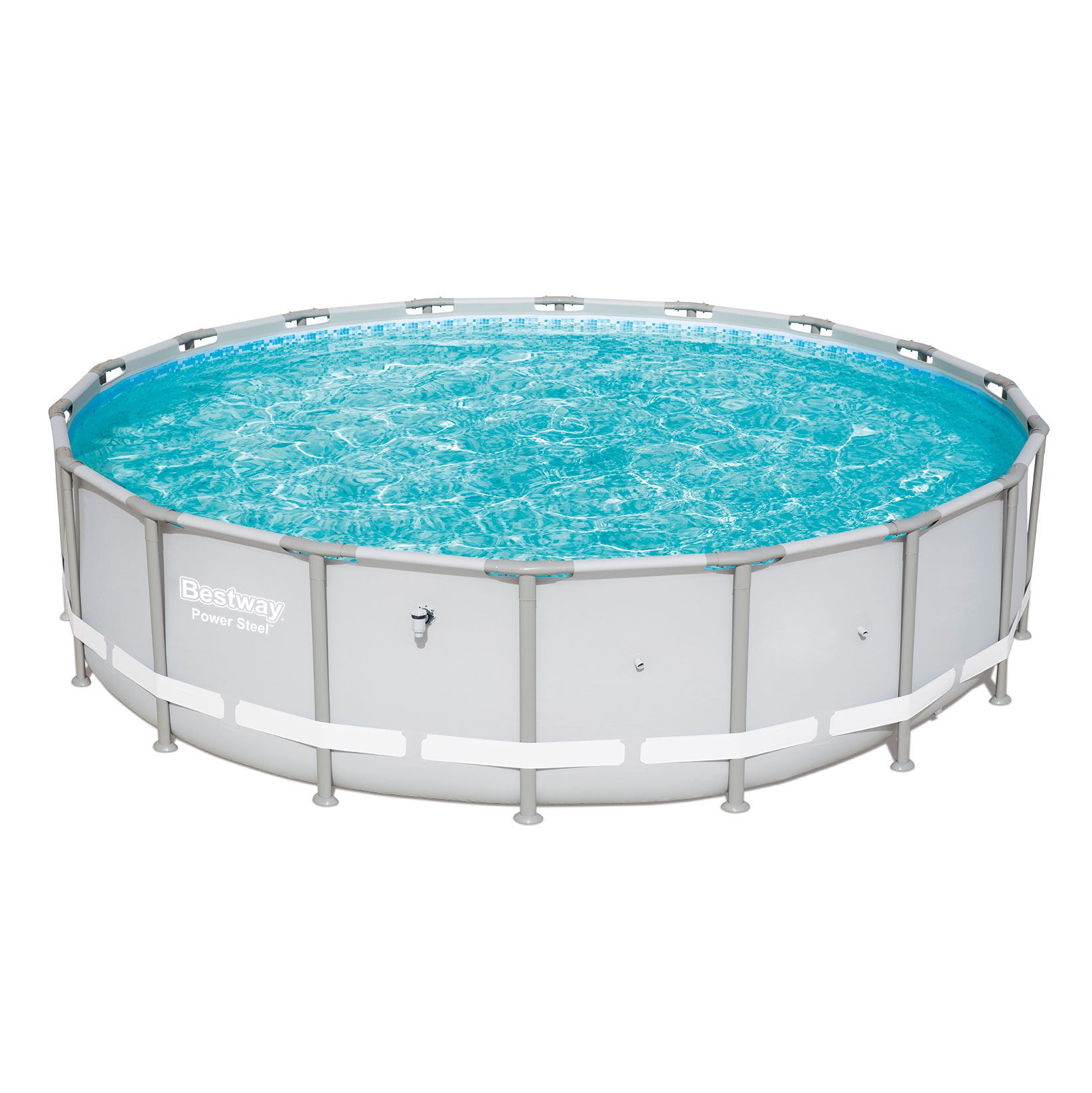 Bestway Power Steel 18 X 4 Foot Round Above Ground Swimming Pool Frame Gray