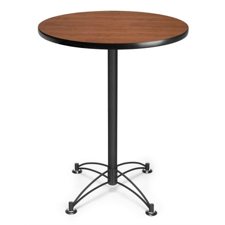 OFM Model CBLT30RD 30" Round Cafe Height Table, Cherry with Black Base