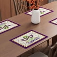 thumbnail image 4 of Happy Mardi Gras Fleur De Lis Iris Masquerade Mask Beads Cloth Placemats Set of 4 Table Mats Table Decorations 12x18 Inch, 4 of 5