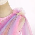 thumbnail image 4 of IBTOM CASTLE Girls Sparkly Flower Pageant Tulle Dress Sequin Floral Applique Fairy Tea Length Gown for Birthday Wedding Graduation Daddy Daughter Dance Pink, 4 of 7
