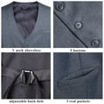 thumbnail image 7 of HISDERN Men's Suit Vest Business Formal Dress Waistcoat Vest with 3 Pockets for Suit or Tuxedo Dark Grey, 7 of 7