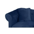thumbnail image 5 of Classic Chesterfield Couch in Velvet Scroll Arm Tufted Button Sofa, Blue, 5 of 10