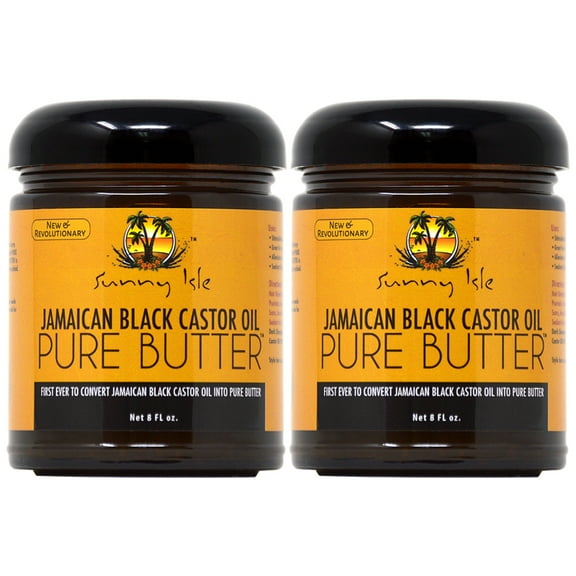 Sunny Isle Black Castor Oil Pure Butter (Original) 8oz (Pack of 2)