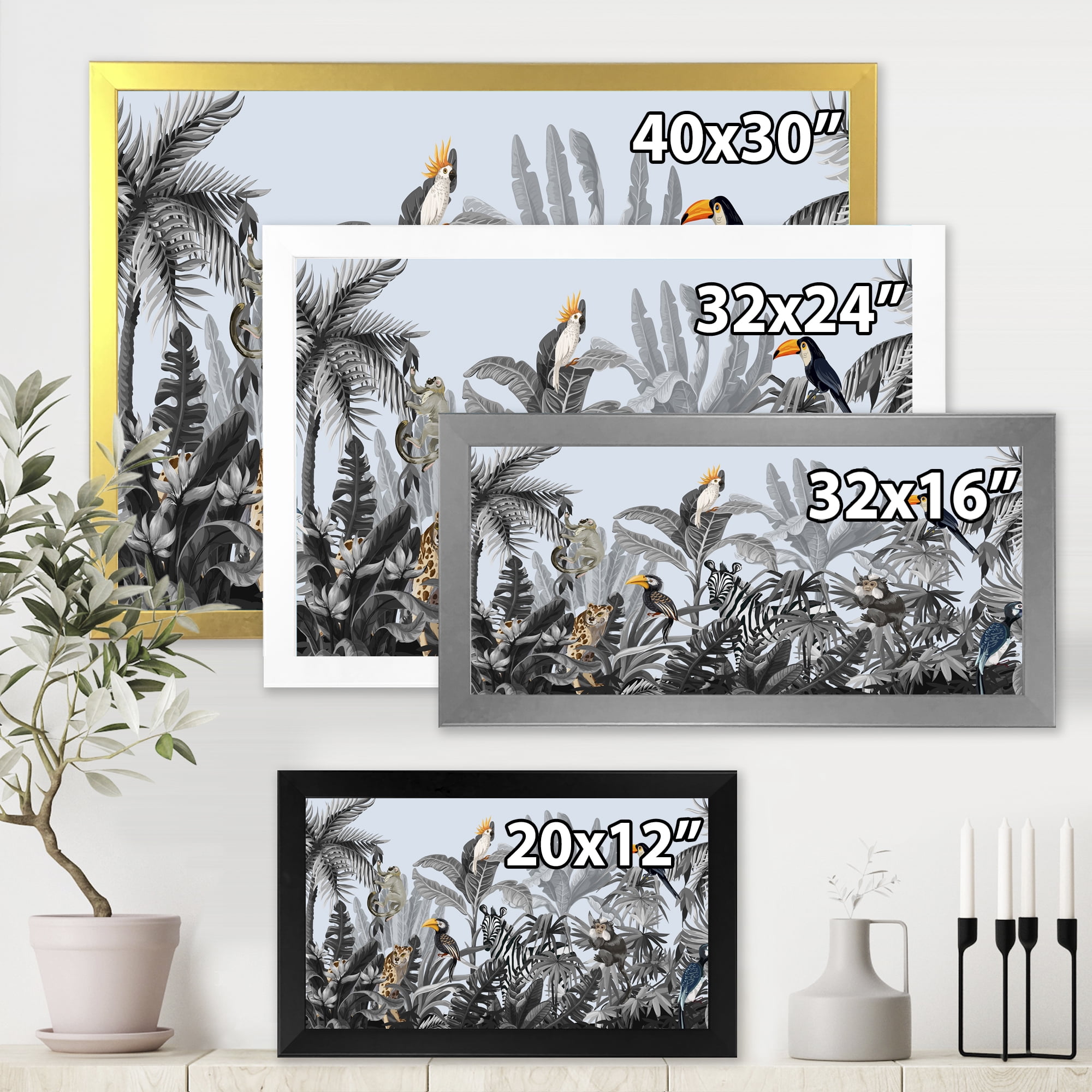 Designart 'Birds and Peonies With Chinoiserie VIII' Farmhouse Framed Art Print