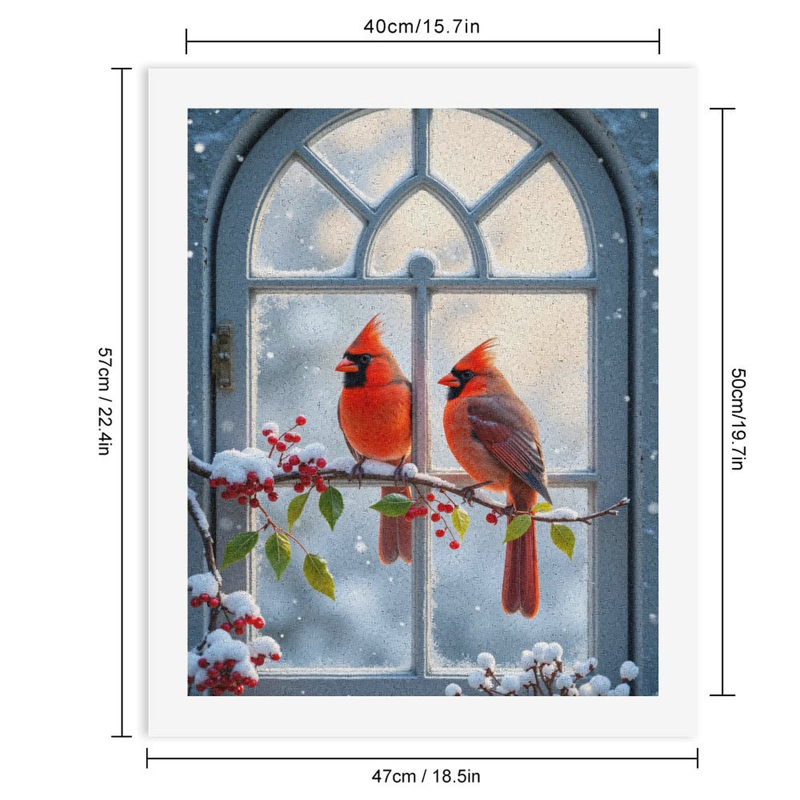 Paint by Numbers Kit for Adults, Winter Birds on Snowy Window Branch Paint by Numbers, Easy Paint by Numbers Kit for Adults Beginner, DIY Adult Paint by Number Kits on Canvas, Home Decor