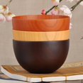 thumbnail image 3 of Japanese Style Wooden Bowls, Salad, Noodle, Fruits and Cereal Wooden Bowl Tableware, Red-Brown, 3 of 5