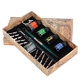 thumbnail image 4 of Flat Round Nib Dip Pen, Dip Pen 24x13.5x4.3cm Dip Pen Kit  For Calligraphy Practice For Calligraphy Creation For Writing For Drawing SP249045 Fire Color  Rod+ Glass Pen ,SP249035, 4 of 8