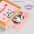thumbnail image 4 of Happy Valentine's Day American Shorthair holding flowers Acrylic Plaque with Wood Photo Frame Box Cat Lover Kitten Owner Gifts Light Box - 03005, 4 of 5