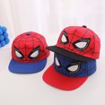 thumbnail image 4 of Gorra de béisbol para niños, gorra ajustada, gorra de araña de béisbol con ala plana de diseño azul rojo, visera de sombrero de hip hop, 4 of 4