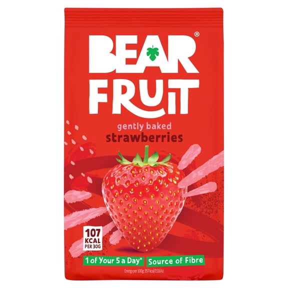 BEAR Fruit Dried Strawberries 90g, Imported from Britain