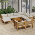 thumbnail image 2 of Casafoyer 10 Piece Patio Lounge Set with Cream Cushion Solid Acacia Wood, 2 of 3