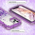 thumbnail image 4 of Noir Case for Apple iPhone 11, Hard Clear Glitter Liquid Waterfall Case Cover - Purple, 4 of 7