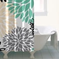 thumbnail image 5 of Small Stall Narrow Shower Curtain 36"W x 72"L – Tropical Bohemian Leaves, Mid-Century Abstract Boho Botanical Bathroom Decor, Vintage Floral Palm Leaf Pattern, Rustic Tribal Folk Style, 5 of 5