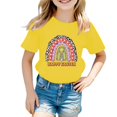 thumbnail image 2 of Bysome Toddler Girl Easter Tops Crew Neck Short Sleeve Bunny Cartoon Print Summer Casual Soft Yellow Girls Tees Size 10-11 Years, 2 of 3