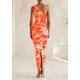 thumbnail image 2 of Vestido PRETTYGARDEN de un Hombro Fruncido Floral Naranja Claro XXL, 2 of 8