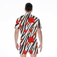 thumbnail image 2 of Black White Zebra Flower Pattern Short Sleeve Men'S Rompers Casual Summer Jumpsuits Outfit, 2 of 4