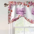 thumbnail image 5 of Mother's Day Tie Up Valances Curtain, Adjustable Kitchen Red Tulip Floral Love Heart Rustic Valances for Windows Decor, Rod Pocket Short Curtains Set for Bedroom/Bathroom, 60"x18", 5 of 9