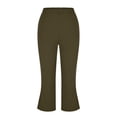 thumbnail image 4 of Zulora Women's High Waisted Capris Yoga Pants Stretch Slim Fit Solid Color Cropped Leggings with Elastic Waistband for Summer Workout, 4 of 7