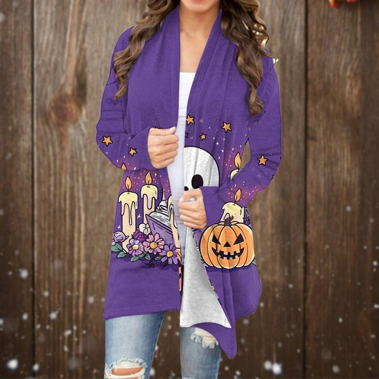 Cardigan Purple Winter Outfits Purple Women Cardigan Skeleton